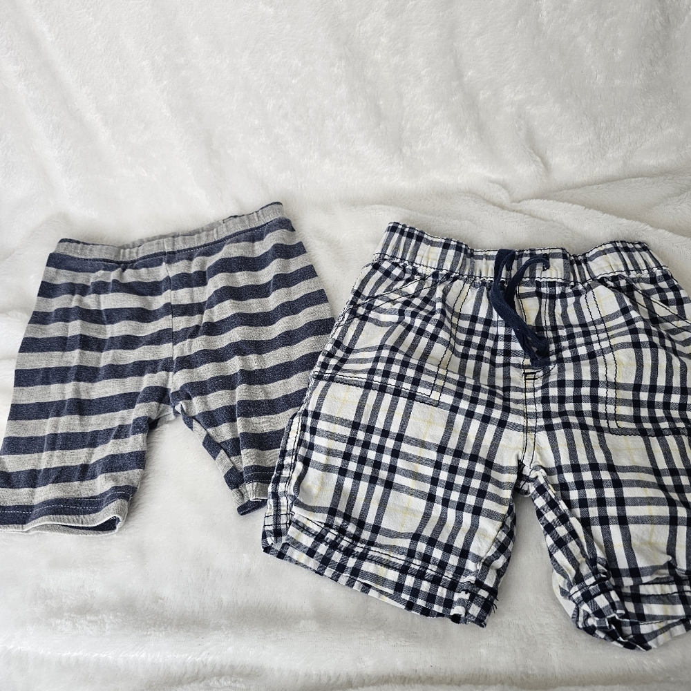 First Impressions & Carters Baby Boy Size 24M 2T Shorts Plaid‎ Striped Casual